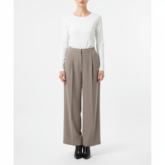 Emanuel Ungaro  Vintage Gray-Taupe Straight Leg Trouser Pants 6 - Picture 8 of 8